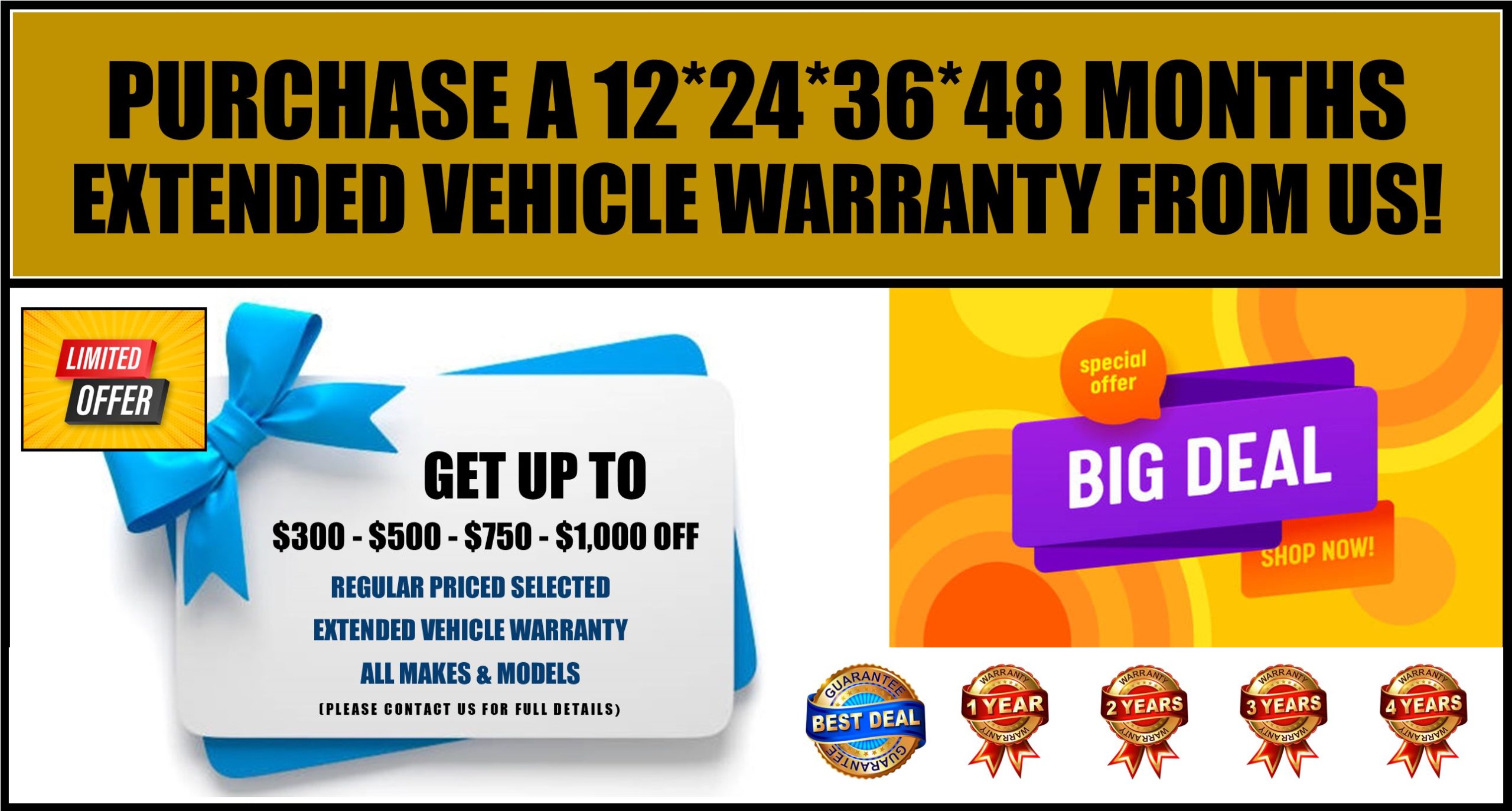 We Sell Extended Vehicle Warranty Coverage
