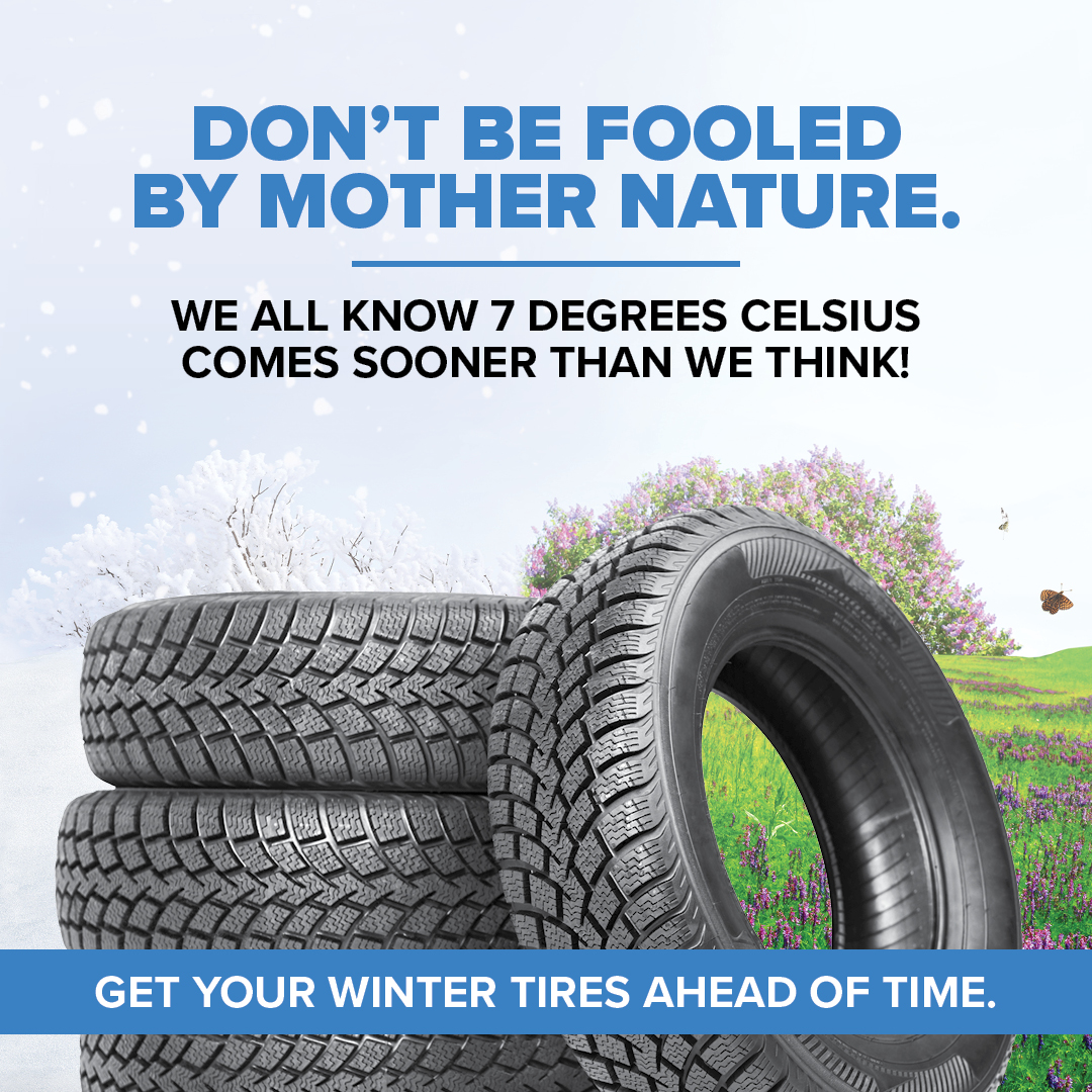 All-Season tires aren’t as effective below 7 degrees Celsius ❄️
