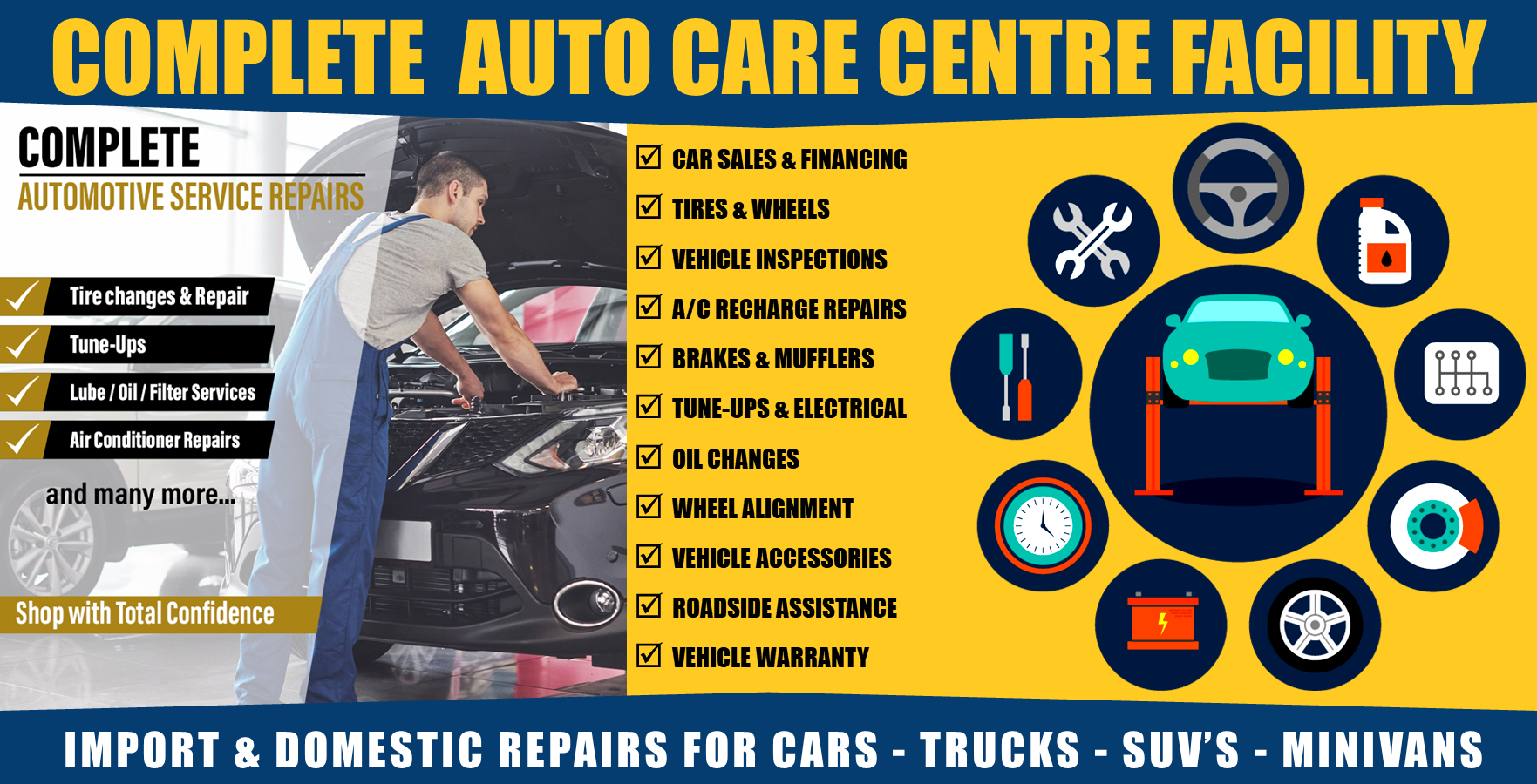 Complete automotive service repairs.