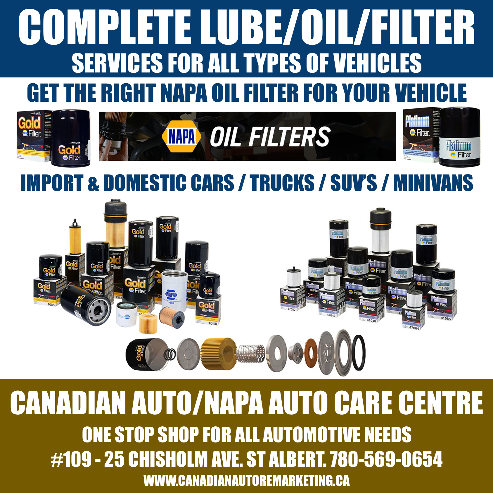 Complete lube , oil and filter services.