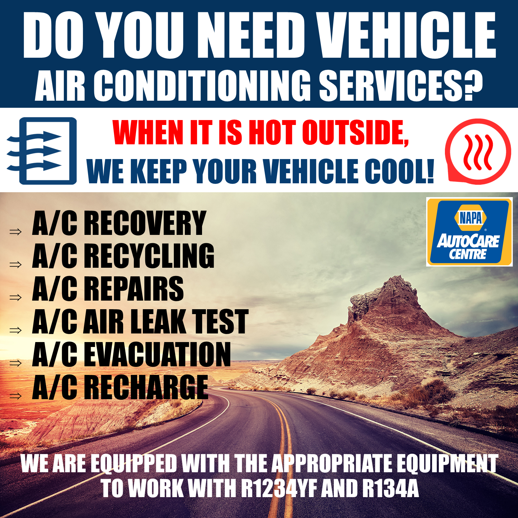 Vehicle Air Conditioning Inspection, Recharge and repairs near Edmonton and St Albert, AB.